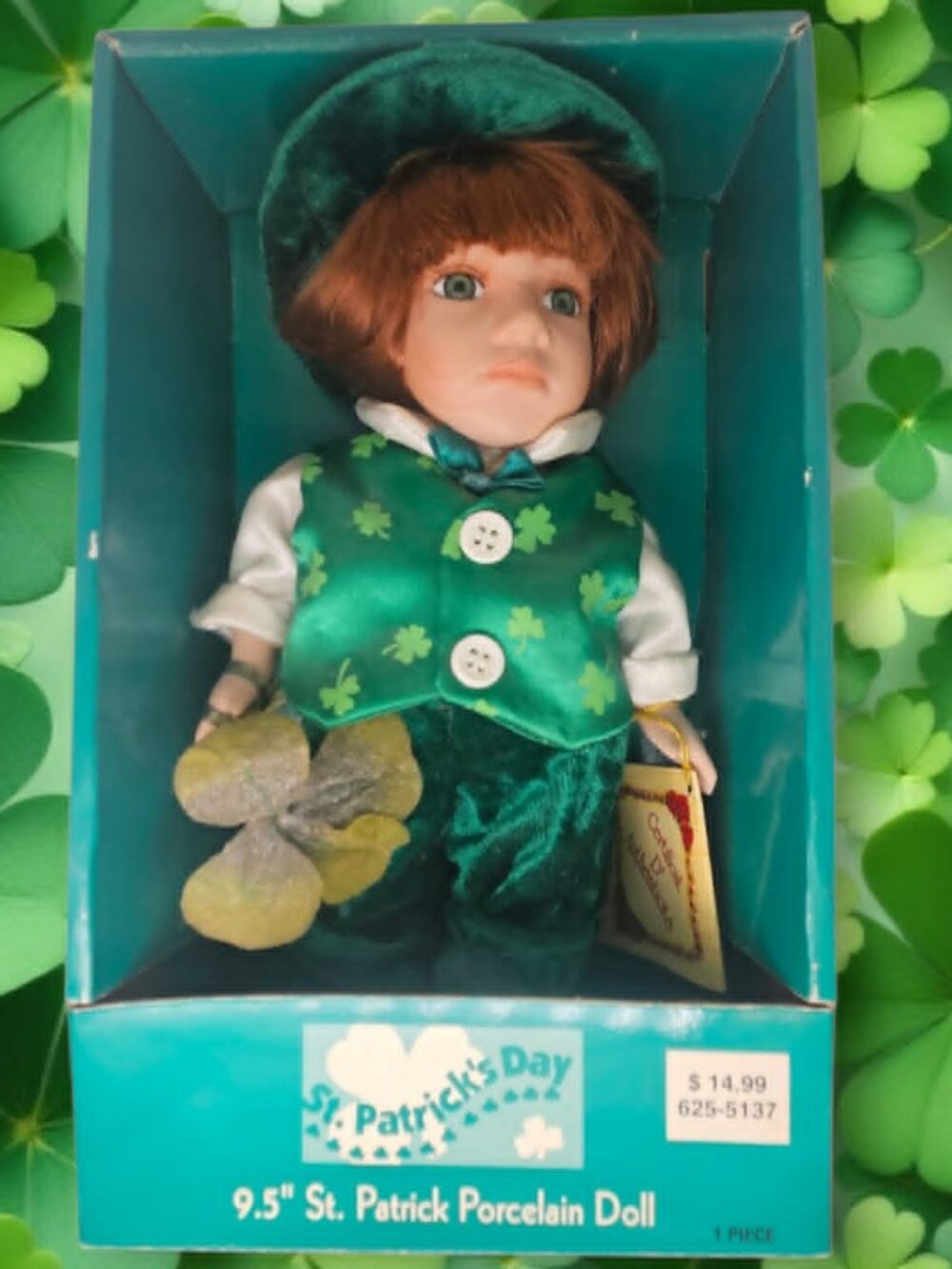 St. Patrick's Day 9.5" Patrick Porcelain Doll "Patrick Molly" Jo-Ann Stores Exc